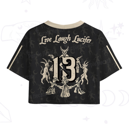 Purplehecate Live Laugh Lucifer With Wicked Delight Crop Sports Jersey
