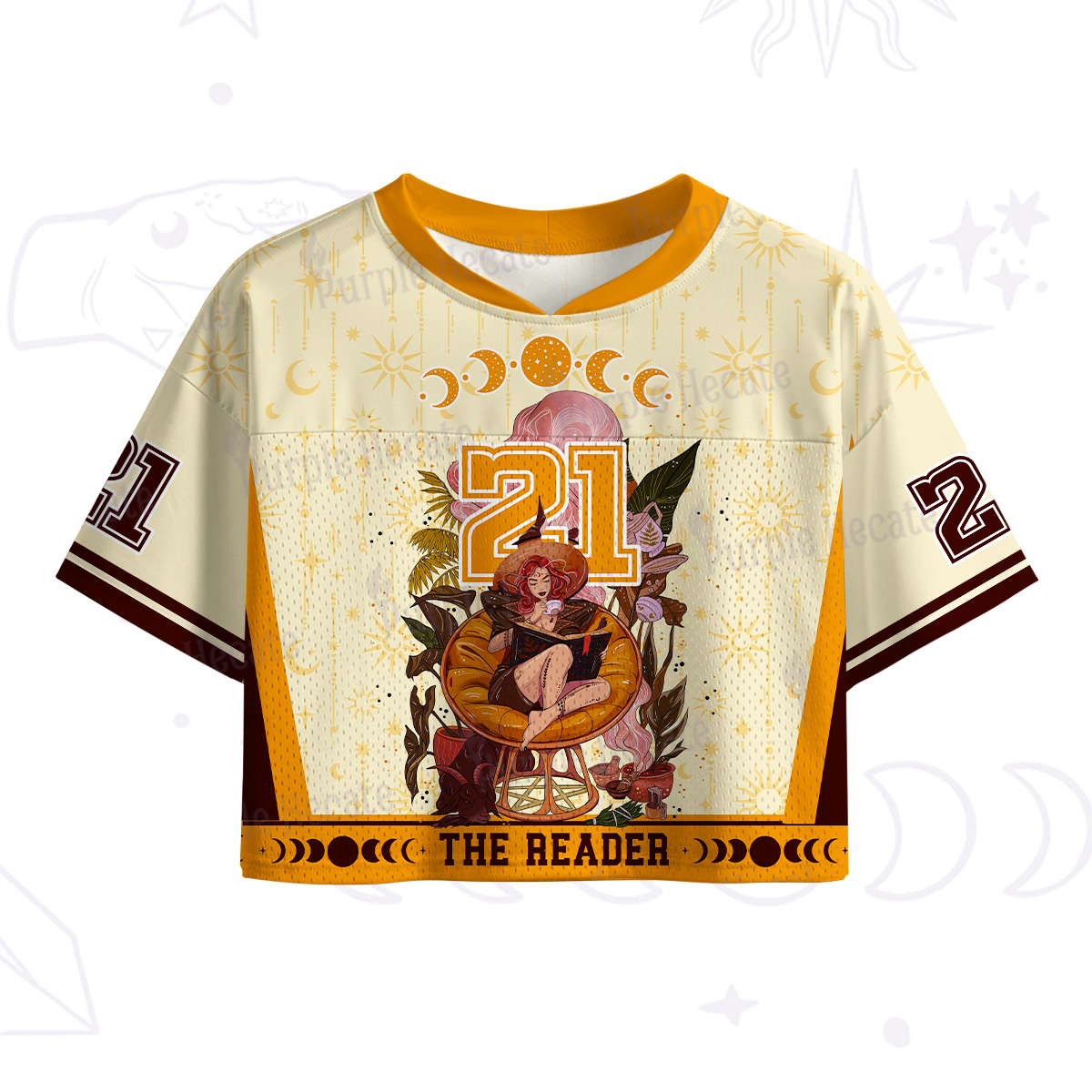 Purplehecate The Reader Moonlit Tales Crop Sports Jersey