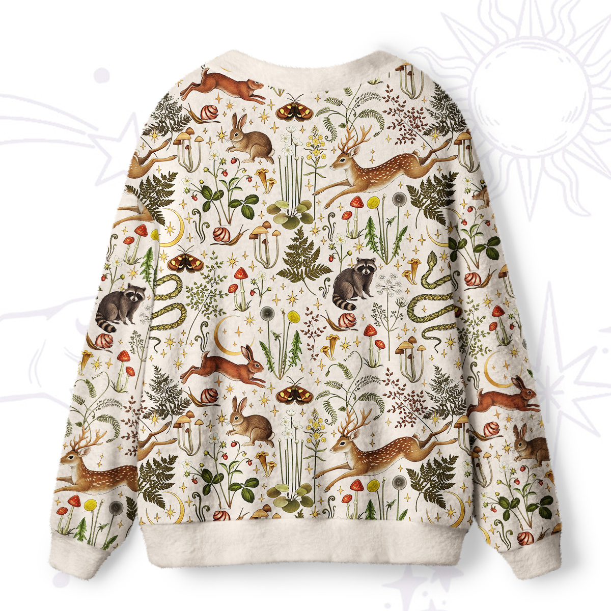 Purplehecate Enchanted Forest Animals Ugly Cardigan Sweaters