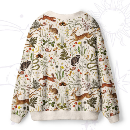 Purplehecate Enchanted Forest Animals Ugly Cardigan Sweaters