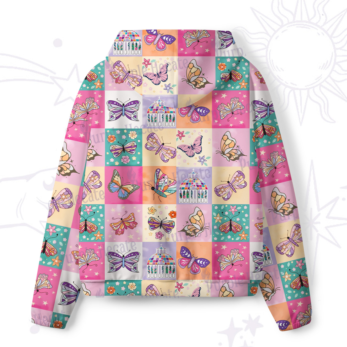 Purplehecate Dreamy Butterfly Garden All-Over Print Hoodie