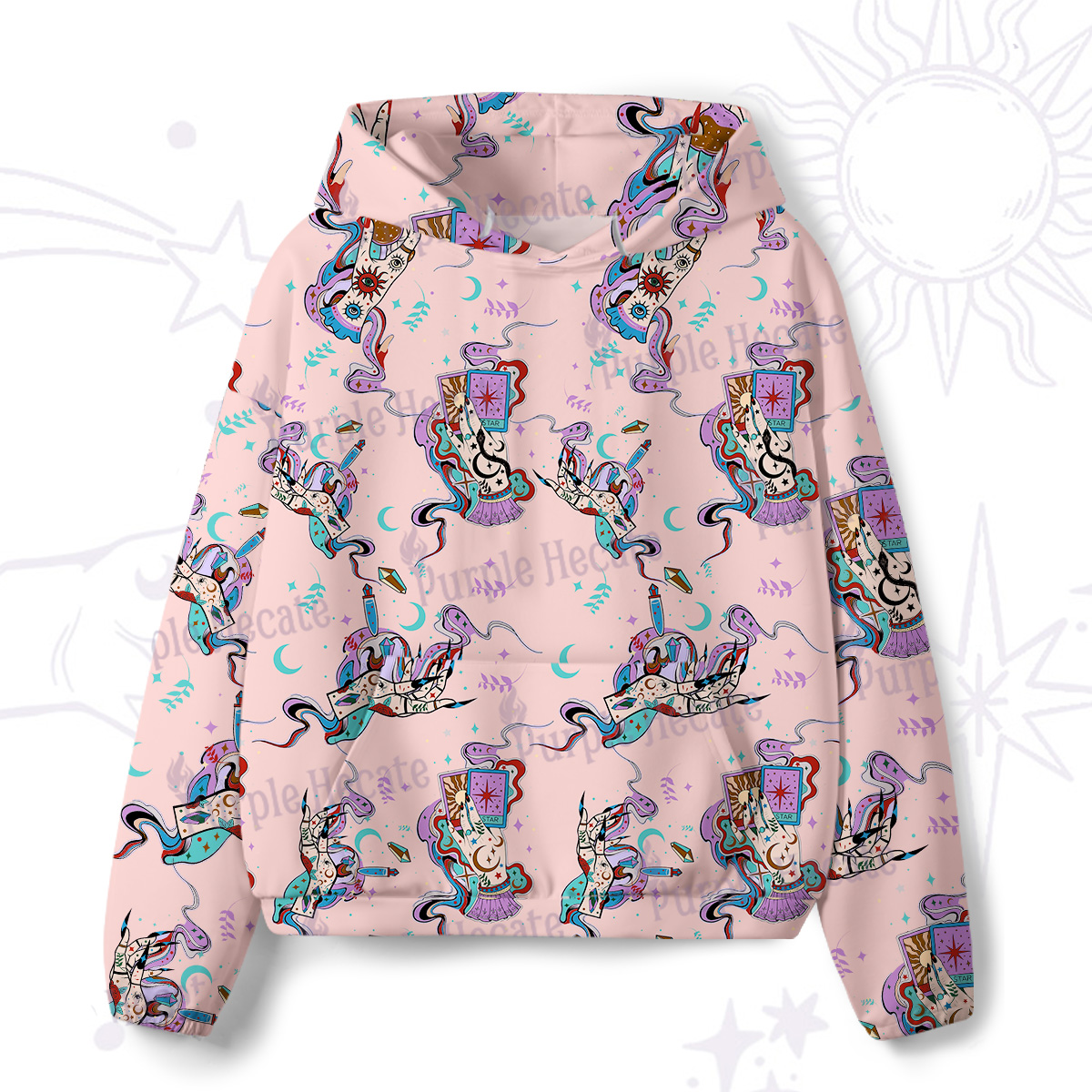 urplehecate Astrological Secrets All-Over Print Hoodie
