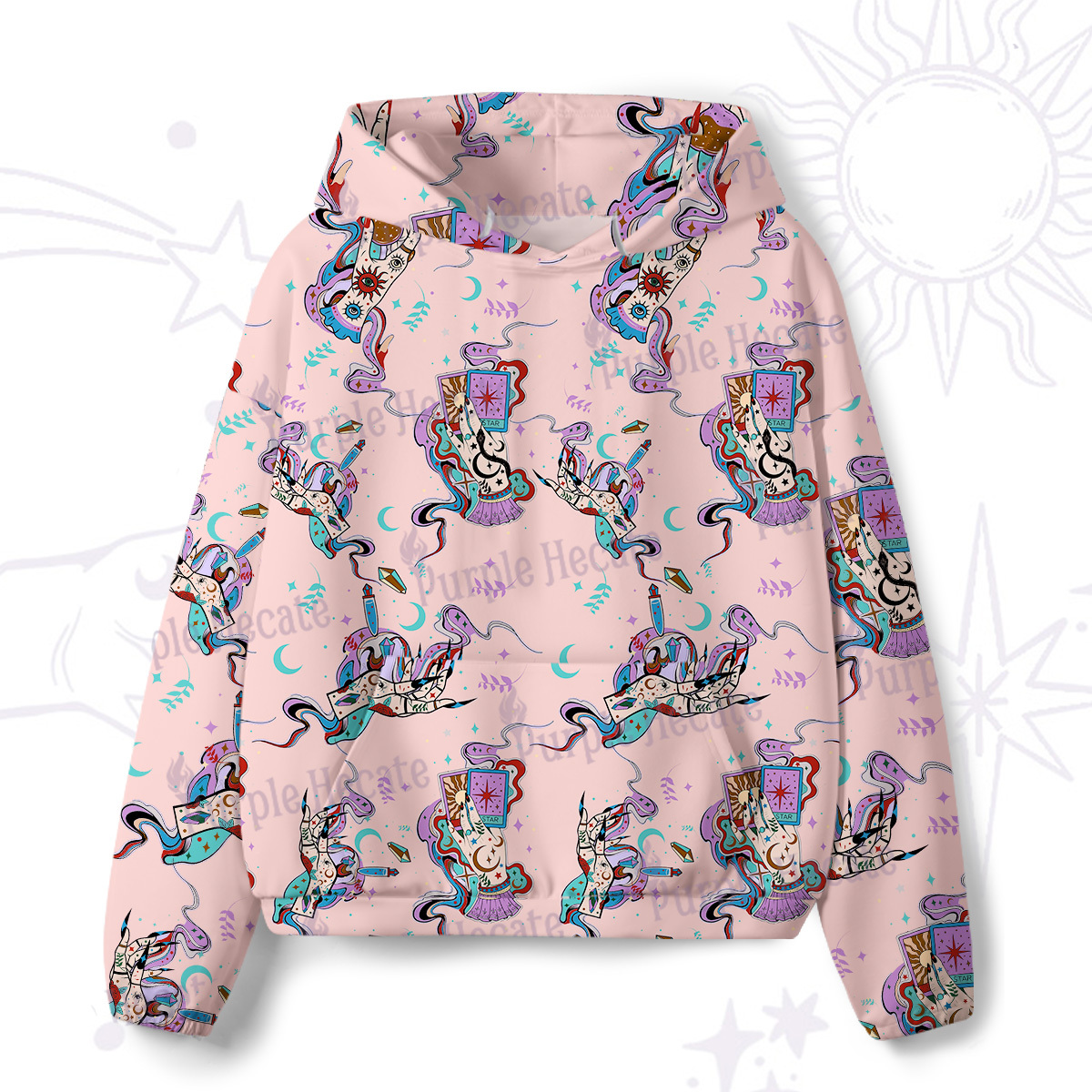 urplehecate Astrological Secrets All-Over Print Hoodie
