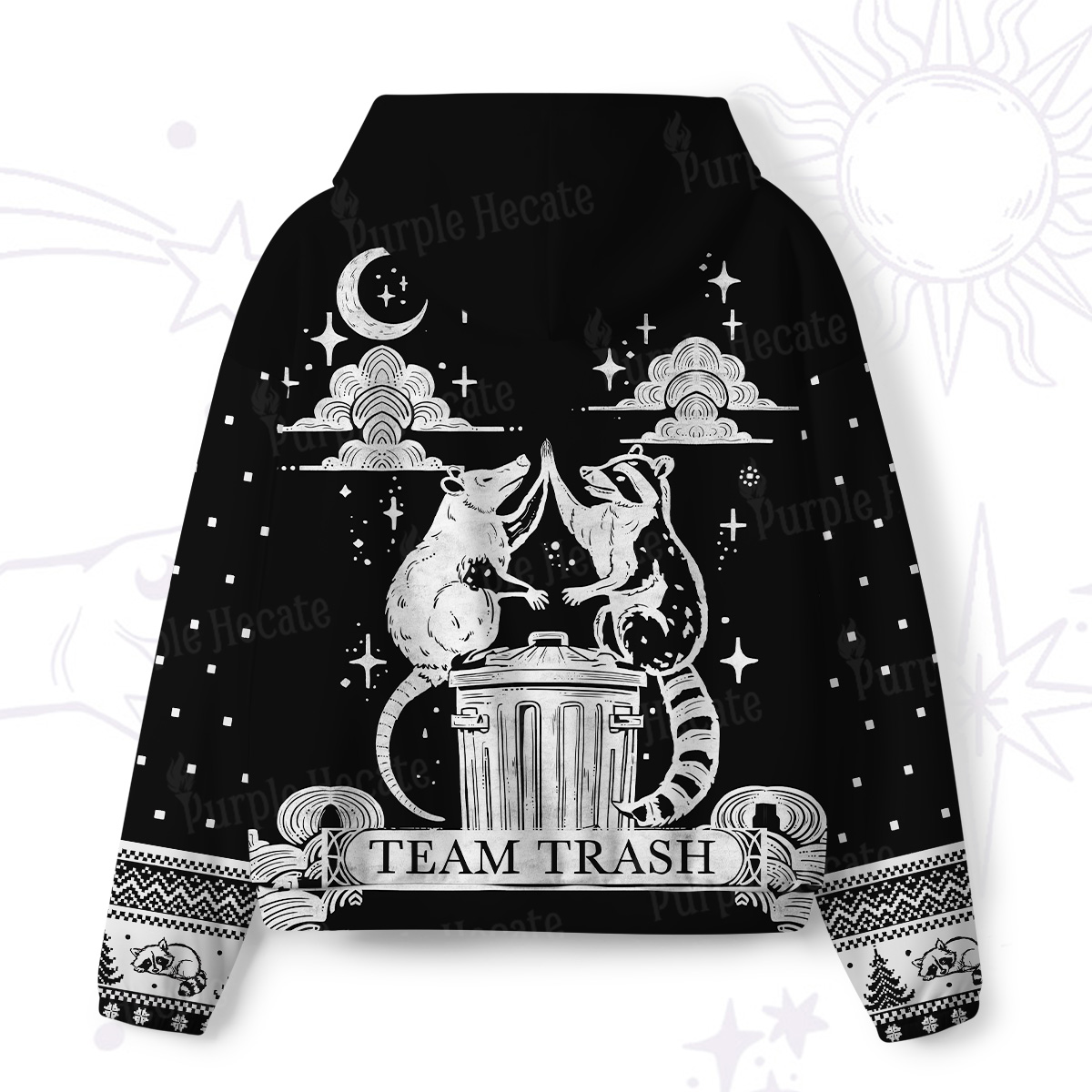 Purplehecate The Team Trash Raccoon Tarot All-Over Print Hoodie