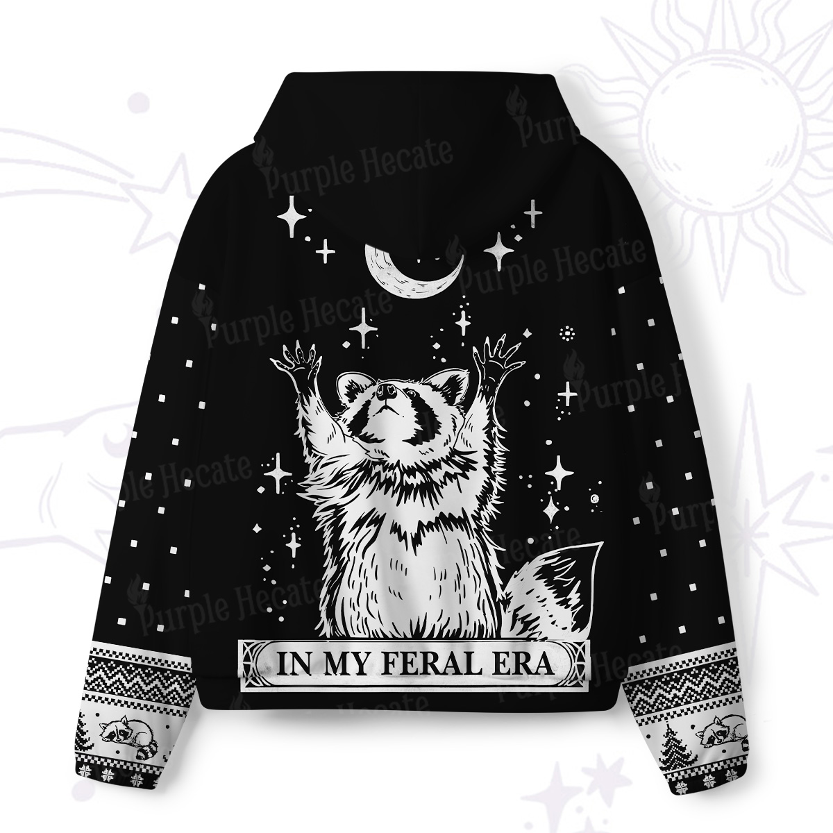 Purplehecate In My Feral Era Raccoon All-Over Print Hoodie