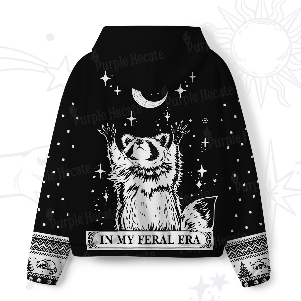 Purplehecate In My Feral Era Raccoon All-Over Print Hoodie