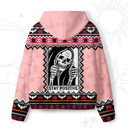 Purplehecate Stay Positive All-Over Print Hoodie