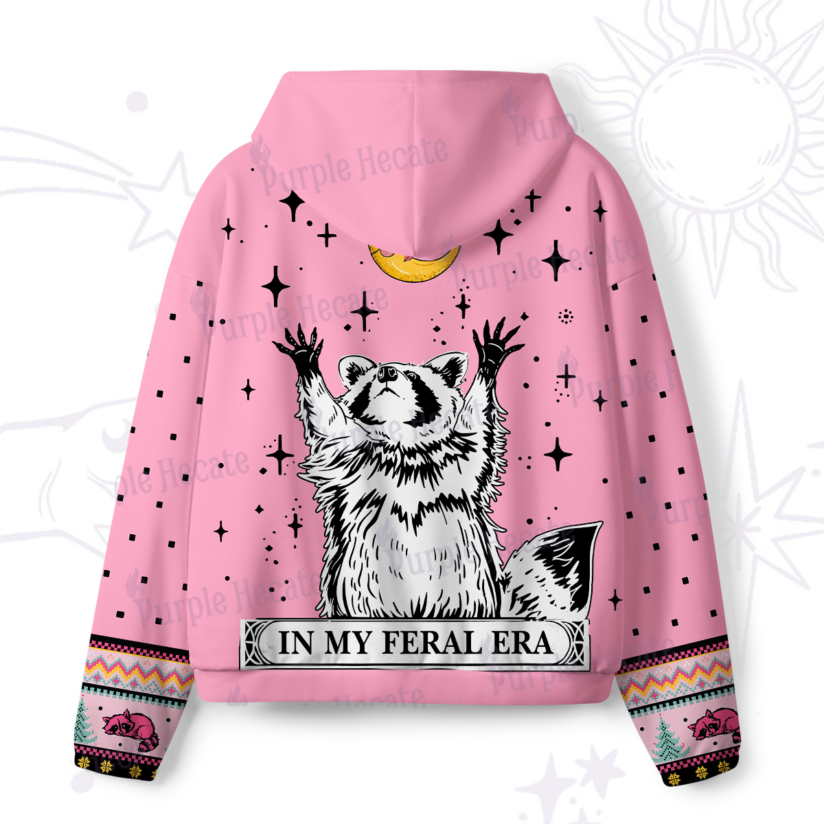 Purplehecate In My Feral Era Raccoon All-Over Print Hoodie