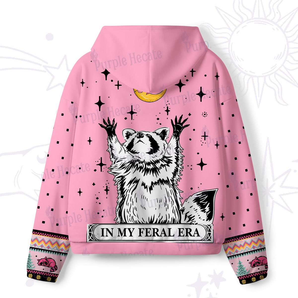 Purplehecate In My Feral Era Raccoon All-Over Print Hoodie