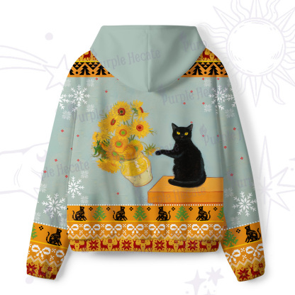 Purplehecate Sunflower Cat All-Over Print Hoodie