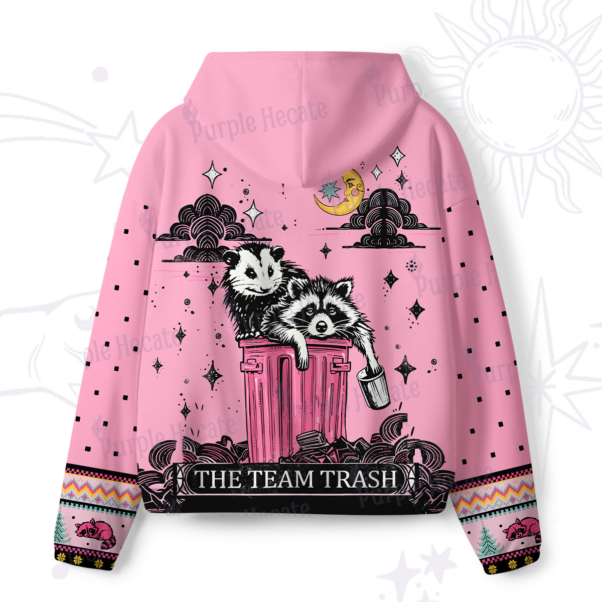 Purplehecate The Team Trash Raccoon & Possum Tarot All-Over Print Hoodie