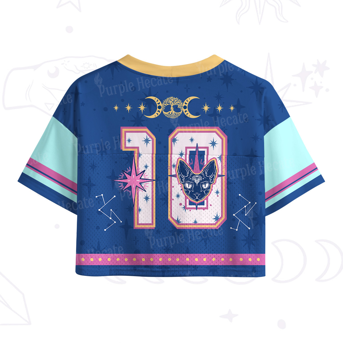 Purplehecate No.10 The Fortune Cat Crop Sports Jersey