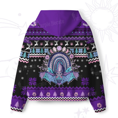 Purplehecate Moon Phase Bat All-Over Print Hoodie