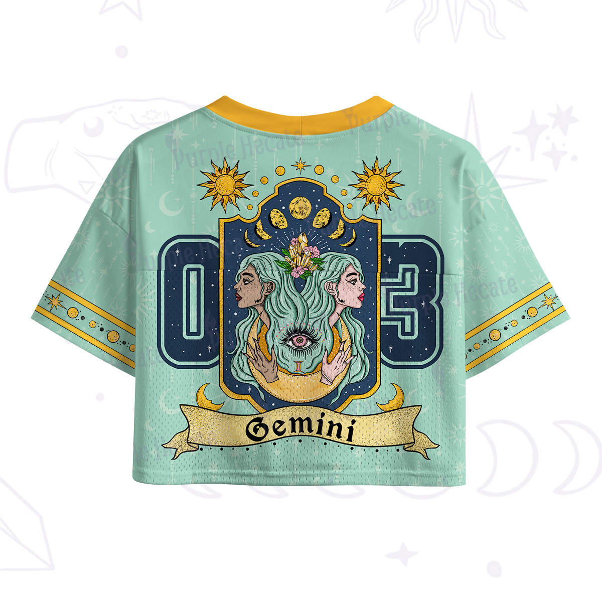 Purplehecate Gemini Spirit Zodiac Crop Sports Jersey