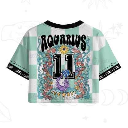 Purplehecate  Aquarius Spirit Zodiac Crop Sports Jersey