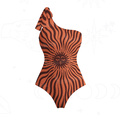 Purplehecate Stellar Symphony One-Shoulder One-Piece Swimsuit