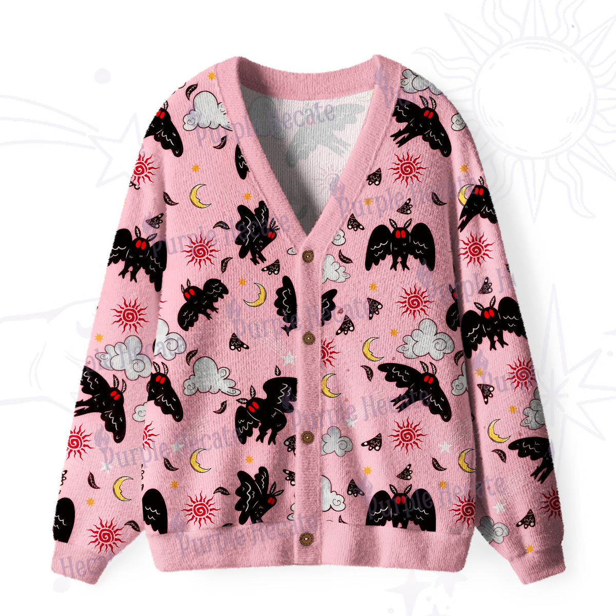 Purplehecate Cryptid Mothman Ugly Cardigan Sweaters