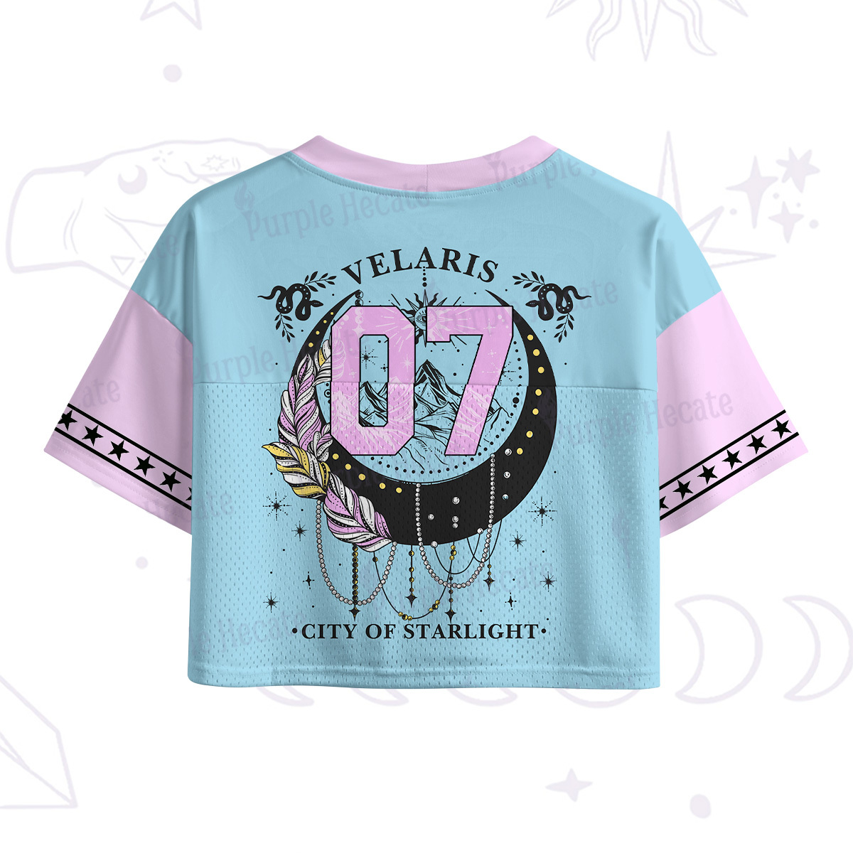 Purplehecate Moonlit Peaks of Starlight Crop Sports Jersey