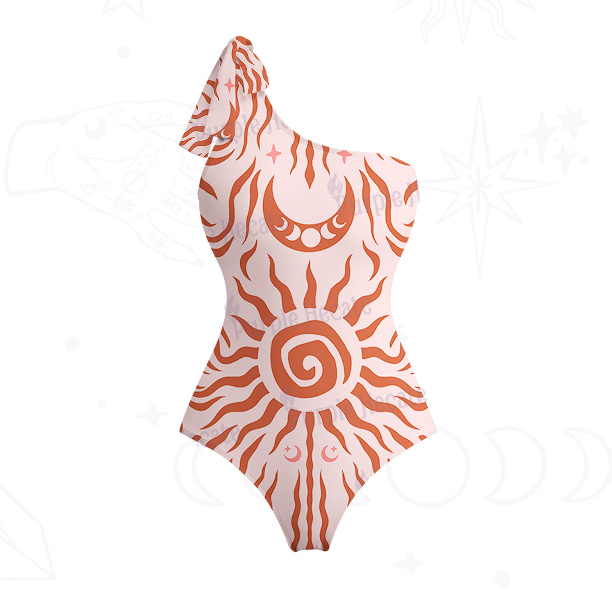 Purplehecate Solar Ritual One-Shoulder One-Piece Swimsuit