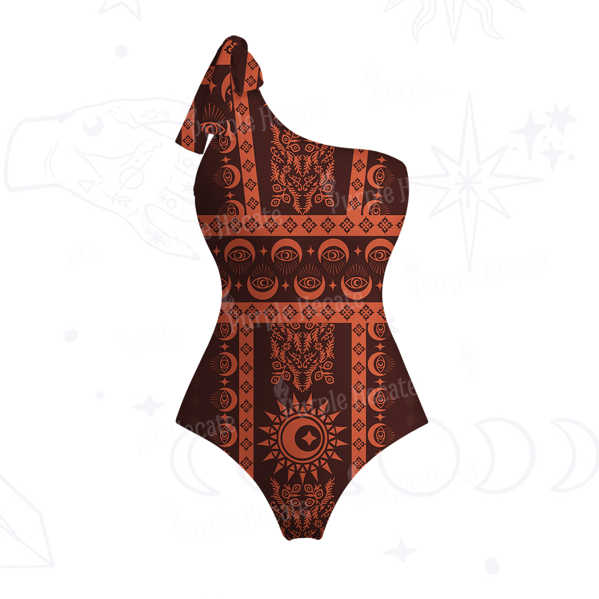 Purplehecate Visionary Sun One-Shoulder One-Piece Swimsuit