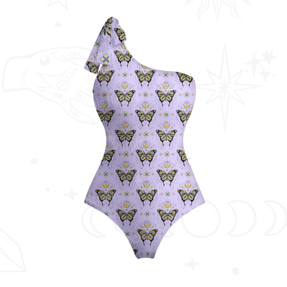 Purplehecate I Am Opening One-Shoulder One-Piece Swimsuit