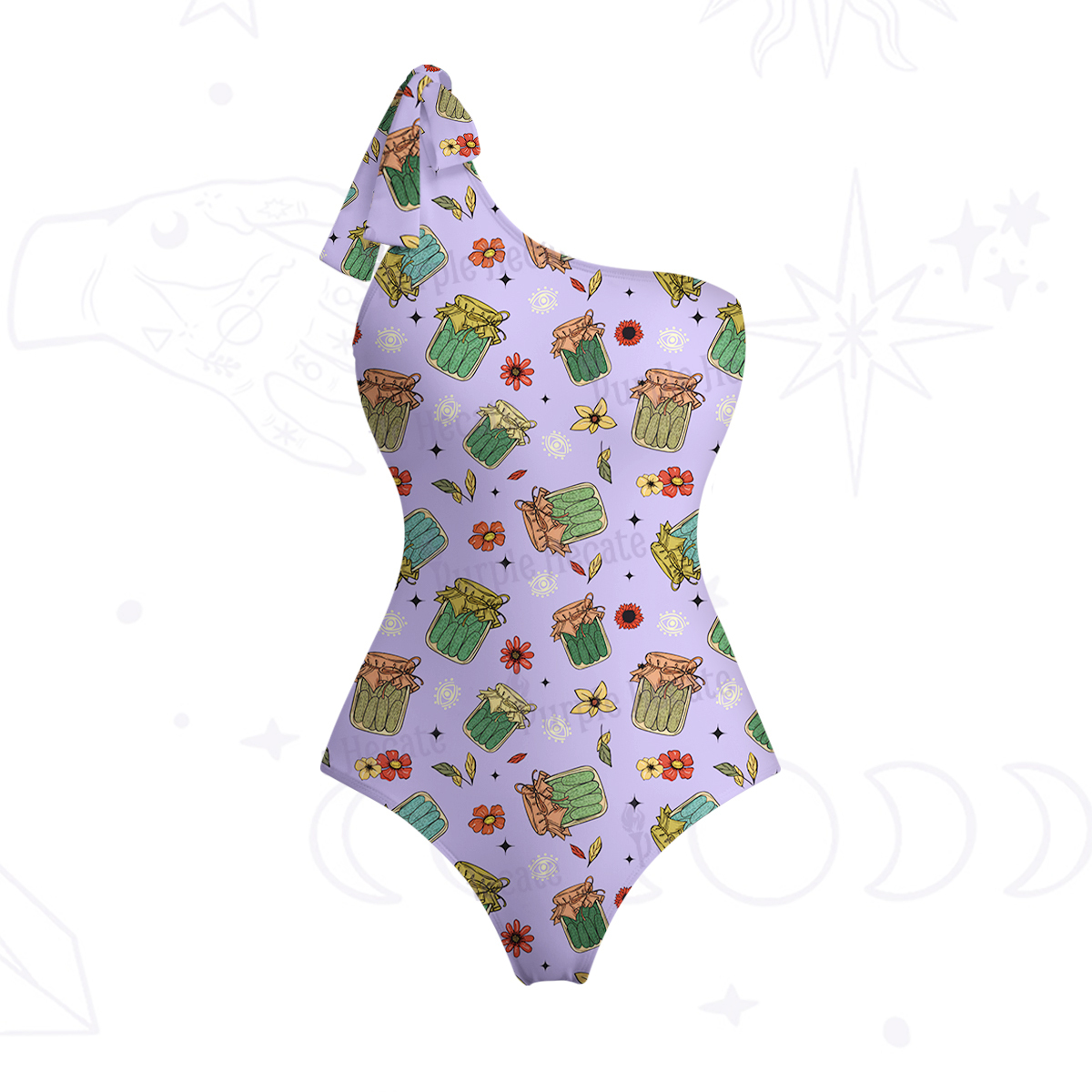 Purplehecate The Pickles One-Shoulder One-Piece Swimsuit