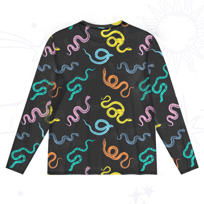 Purplehecate Colorful Trippy Snake Mesh Long Sleeve Top