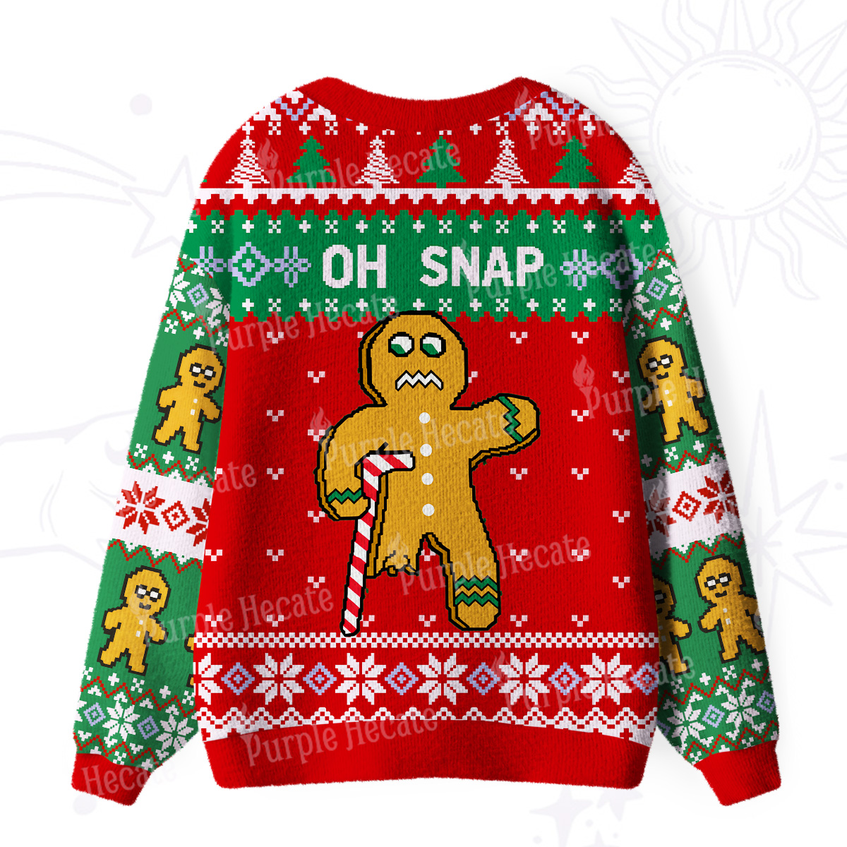 Purplehecate Oh Snap Christmas Ugly Cardigan Sweaters