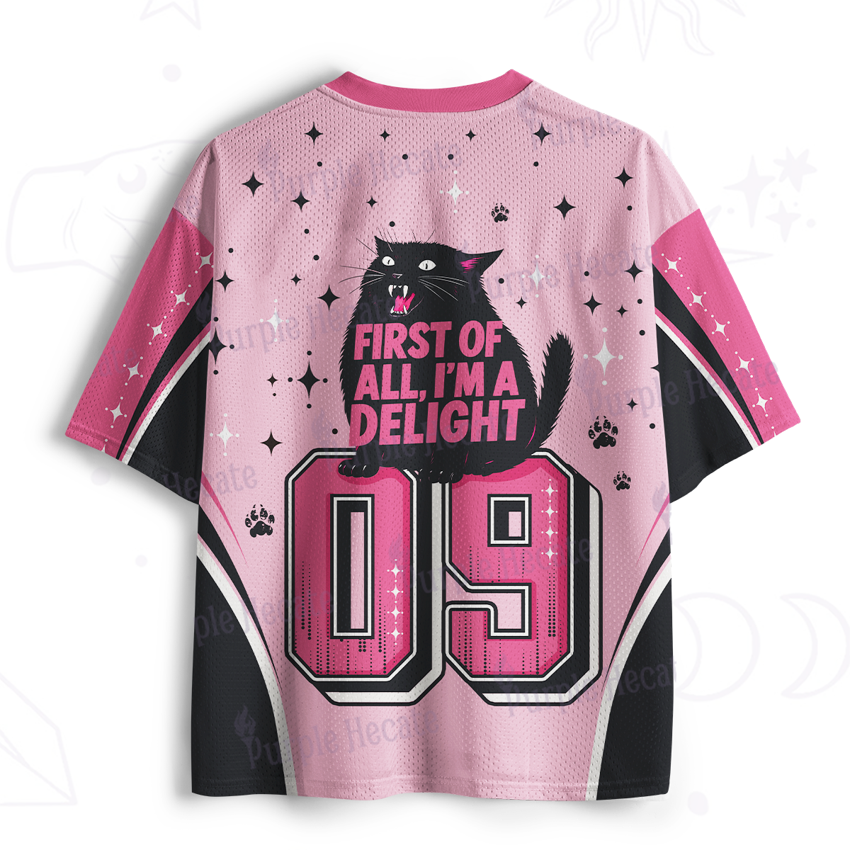 Purplehecate First Of All I'm A Delight Cat Mesh Jersey
