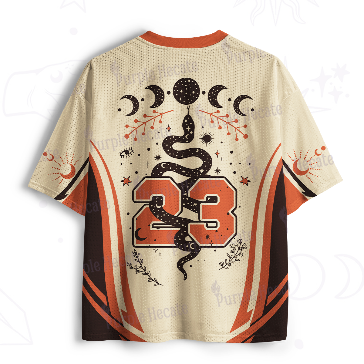 Purplehecate Snake And Moon Phase Comfort Mesh Jersey