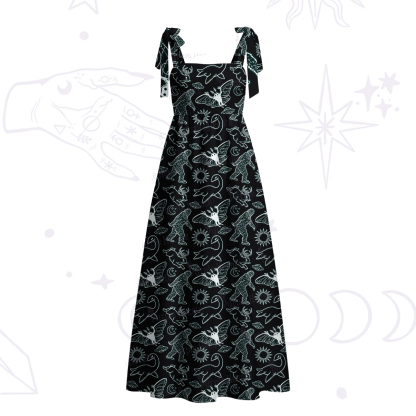 Purplehecate Cryptid Tie Shoulder Maxi Dress