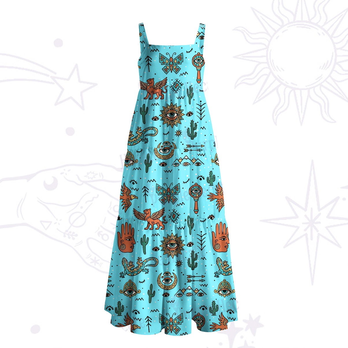 Purplehecate Mystic Desert Spirit Wide Straps Maxi Dress