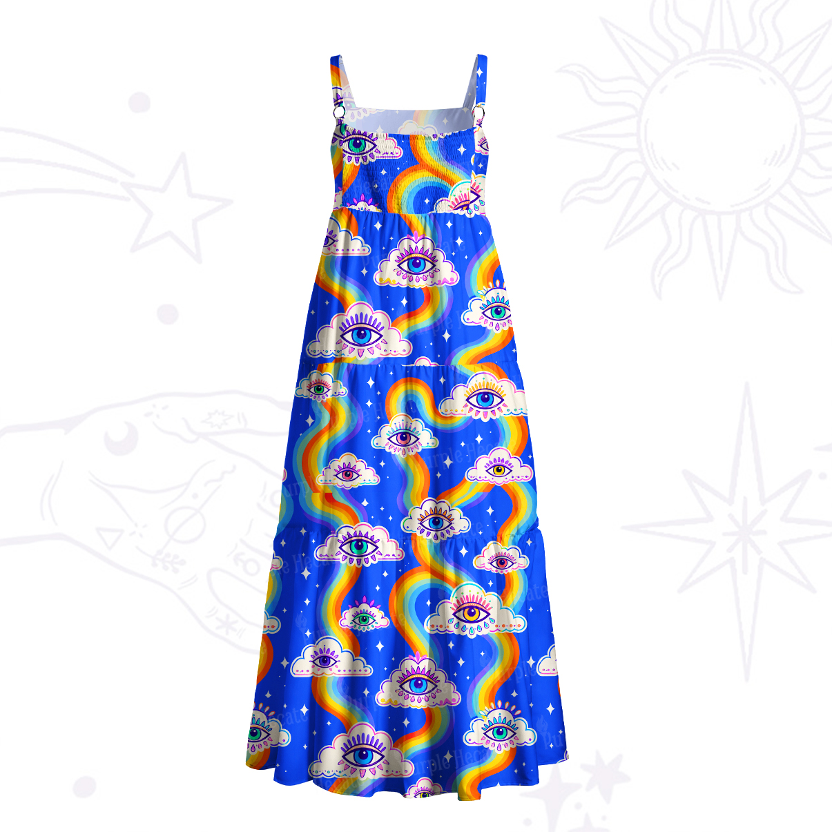 Purplehecate Rainbow Vision Pride Wide Straps Maxi Dress