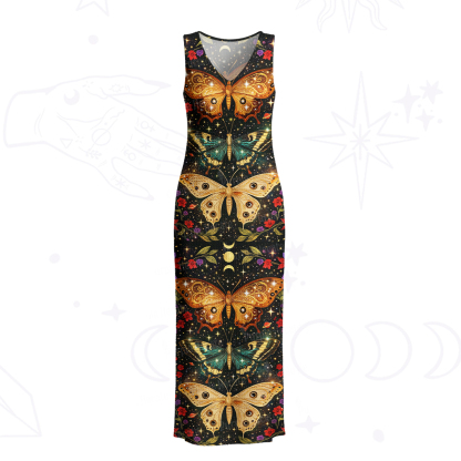 Purplehecate Mystic Butterfly Whisper Crochet Knit Maxi Dress