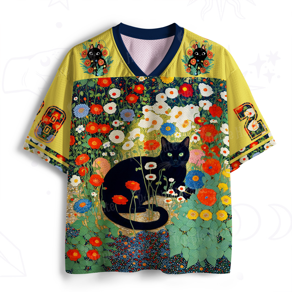 Purplehecate Vintage The Cat in Bloom Mesh Jersey