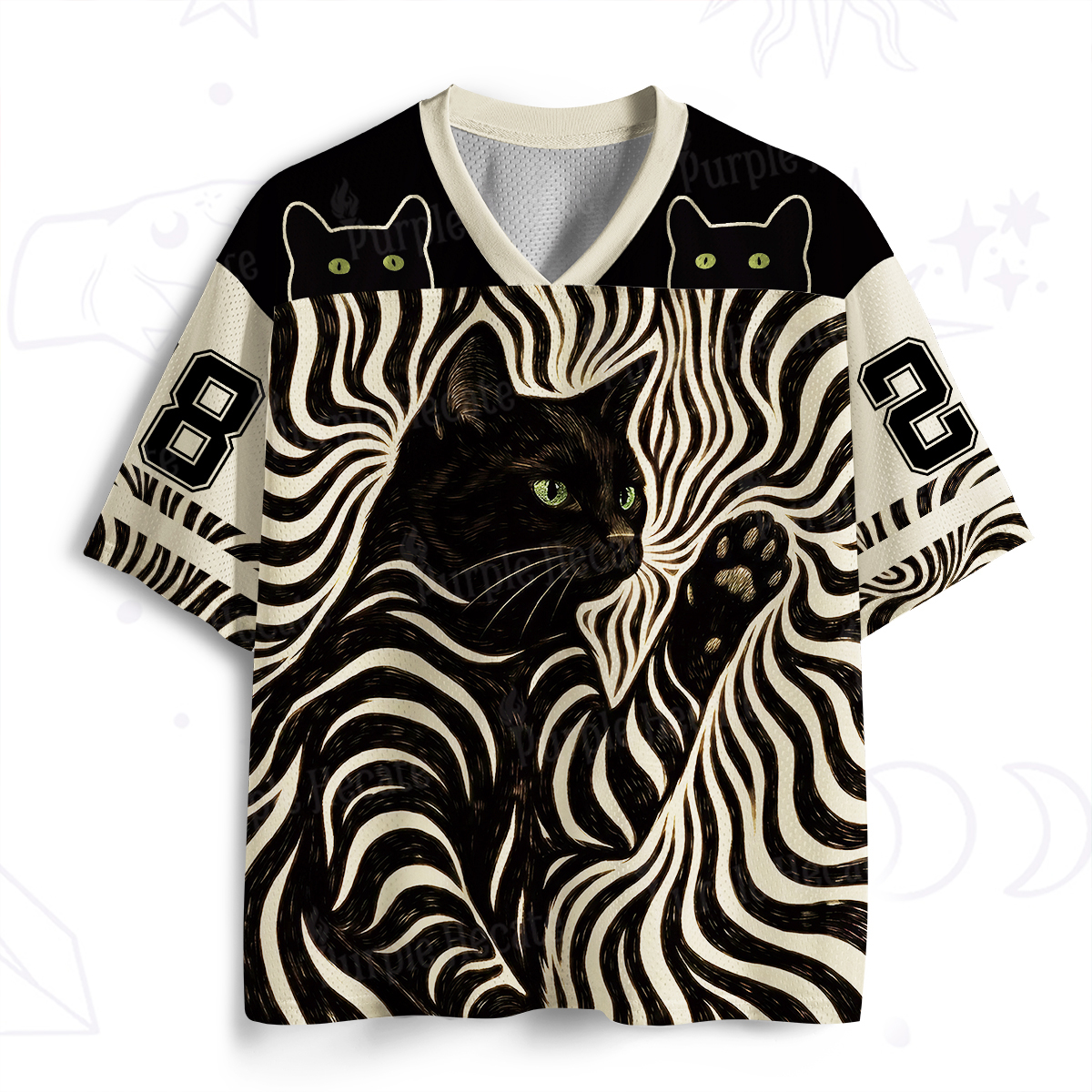 Purplehecate Psychedelic Cat Mesh Jersey