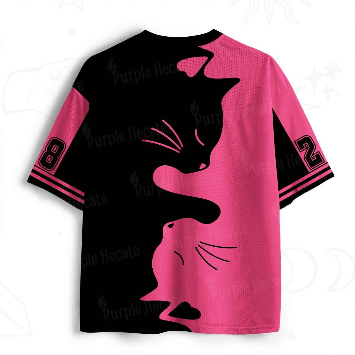 Purplehecate Yin Yang Cat Lover Mesh Jersey