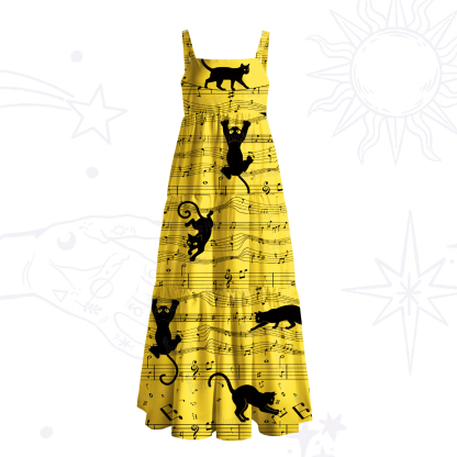 Purplehecate Catwalk Notes Strappy Wide Straps Maxi Dress