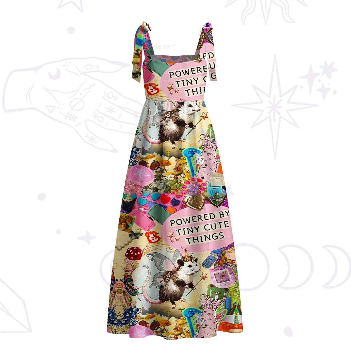Purplehecate The Opossum Queen's Hoard Tie Shoulder Maxi Dress