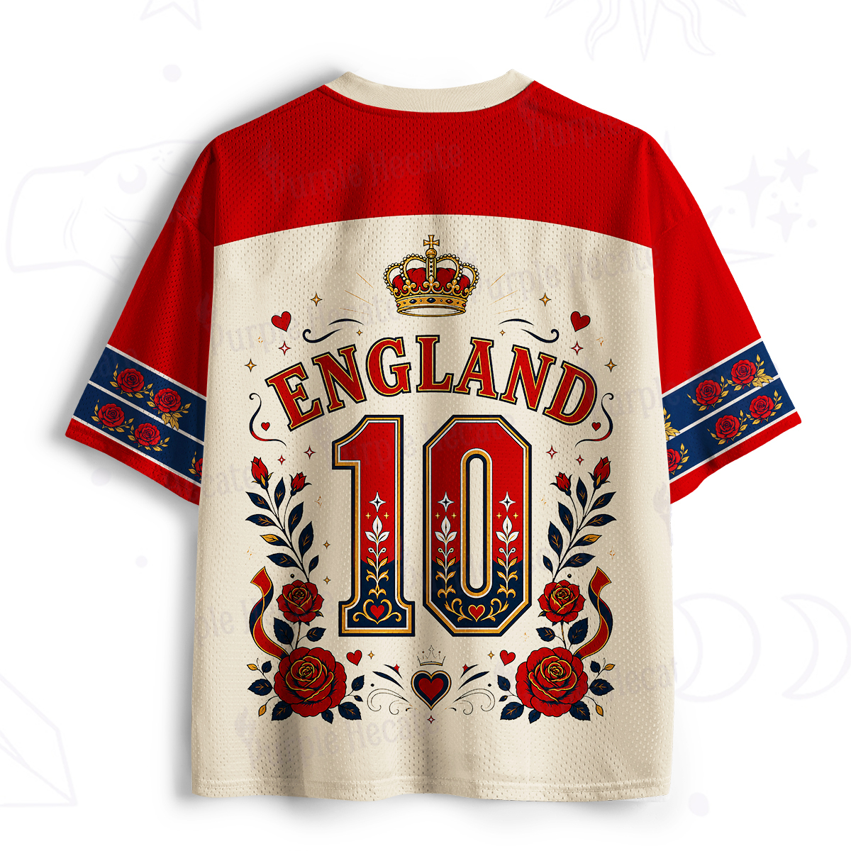 Purplehecate Rose Goddess England Soccer Mesh Jersey