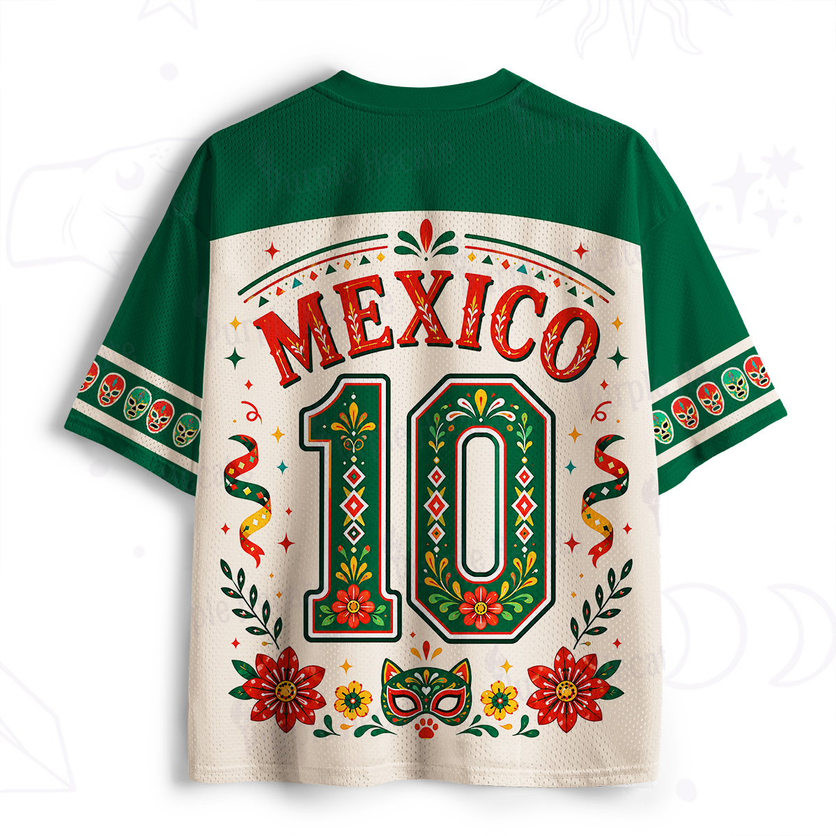 Purplehecate Mexico Luchador Cat Soccer Mesh Jersey