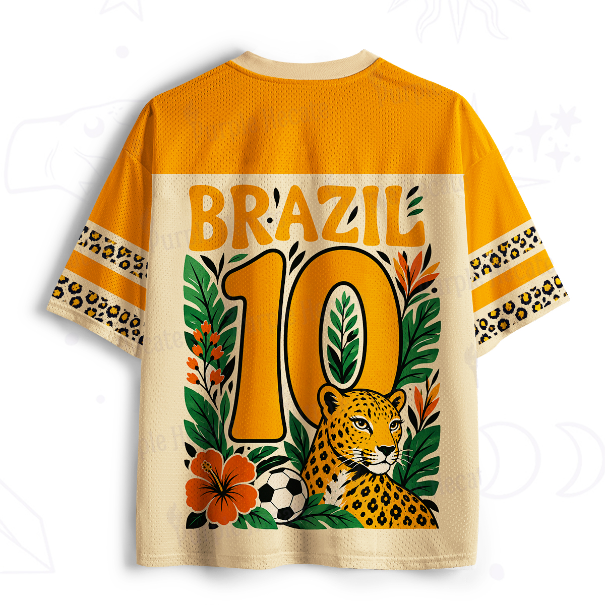 Purplehecate Brazilian Jaguar Jungle Striker Football Mesh Jersey