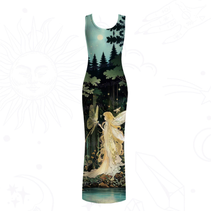 Purplehecate Fairy of the Magic Woods Mesh Maxi Tank Beach Dress