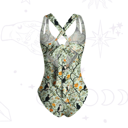 Purplehecate Enchanted Cat Grove One-Piece Swimsuit