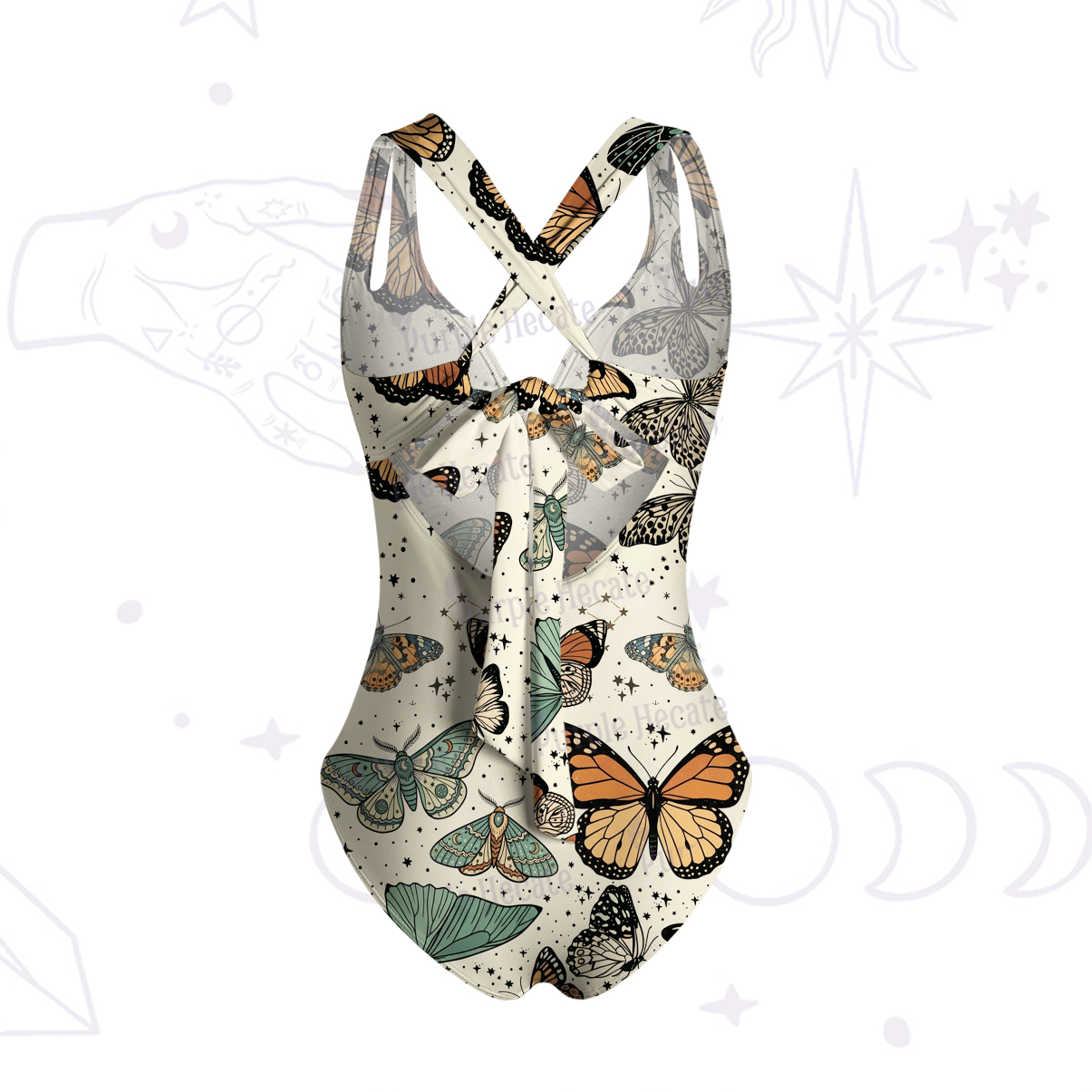 Purplehecate Mystic Vintage Butterfly One-Piece Swimsuit