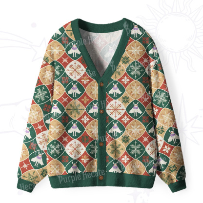 Purplehecate Retro Mothman Snowflake Ugly Cardigan Sweaters