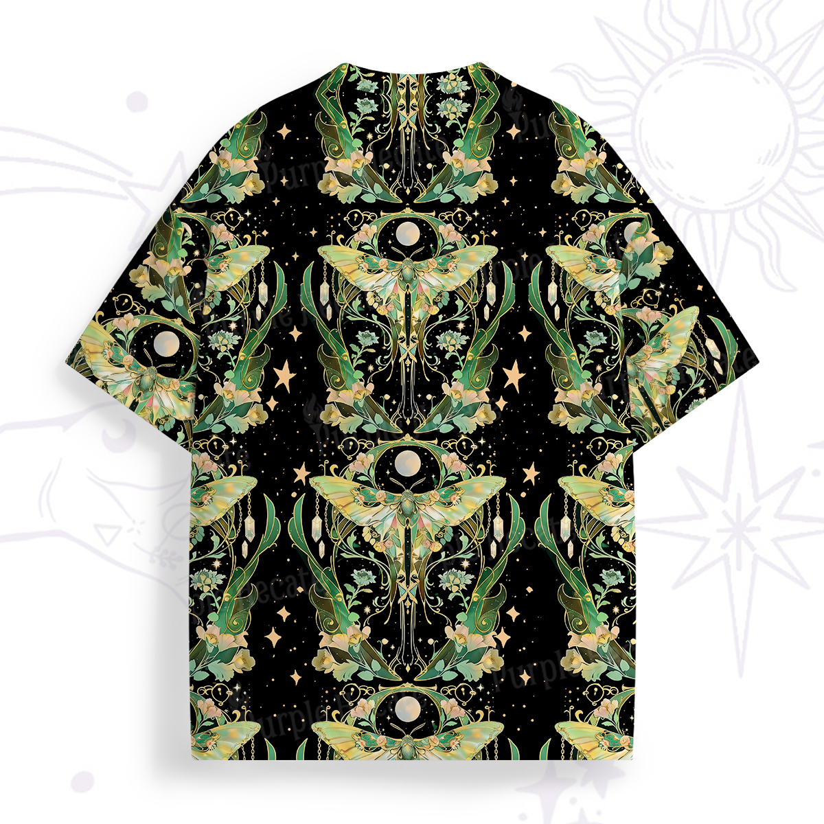 Purplehecate Moon Moth Rave All Over Print T-Shirt