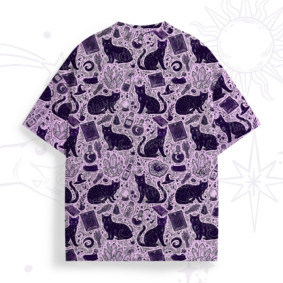 Purplehecate Midnight Black Cat Witch Potion All Over Print T-Shirt