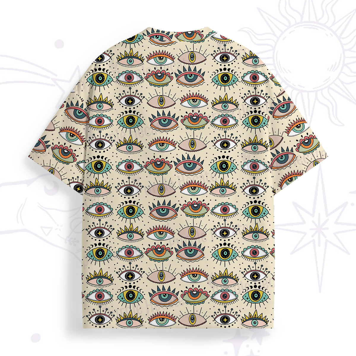 Purplehecate Evil Eye Pattern All Over Print T-Shirt