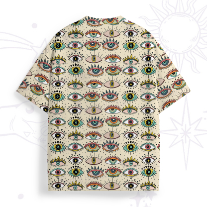 Purplehecate Evil Eye Pattern All Over Print T-Shirt